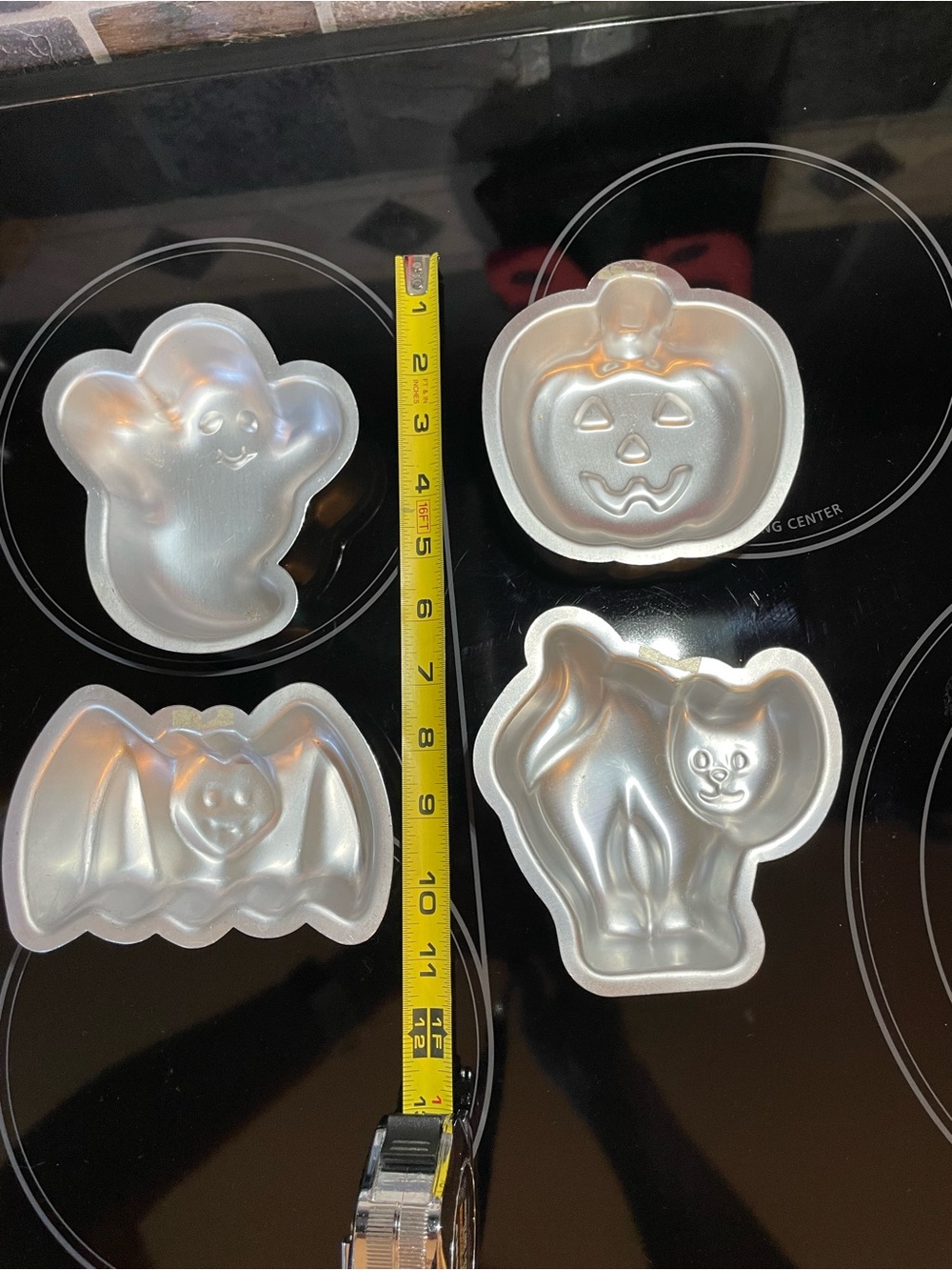 Halloween individual aluminum baking pans cat, pumpkin, bat, and ghost